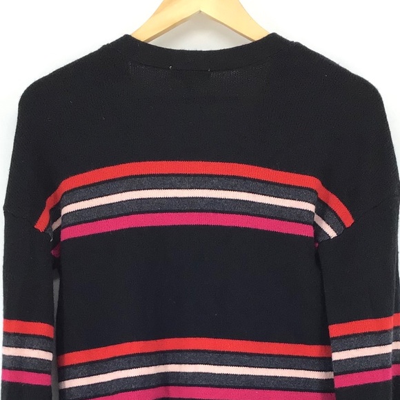 Democracy Black Pink Striped Girlfriend Cardigan - Picture 5 of 6